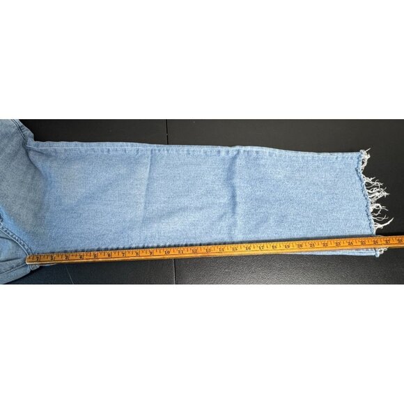 Amarisa Wide Leg Jeans Women's 29R Light Wash Cropped Raw Hem - Picture 5 of 11